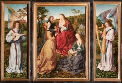 Matrimonio mistico di Santa Caterina con santi e angeli, c.1500-10 da Master of Frankfurt
